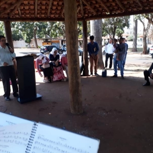 Evangelização na praça da cidade de Dumont realizado no dia 18.08.2019