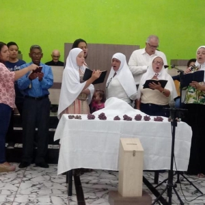 Ceia do Senhor na igreja que está em Paranaíba dia 13.04