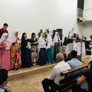Culto de Jovens realizado na igreja que está em Cruz das Posses/SP. 