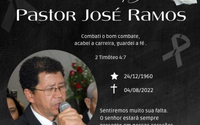 Nota de falecimento do pastor José Ramos dos Santos